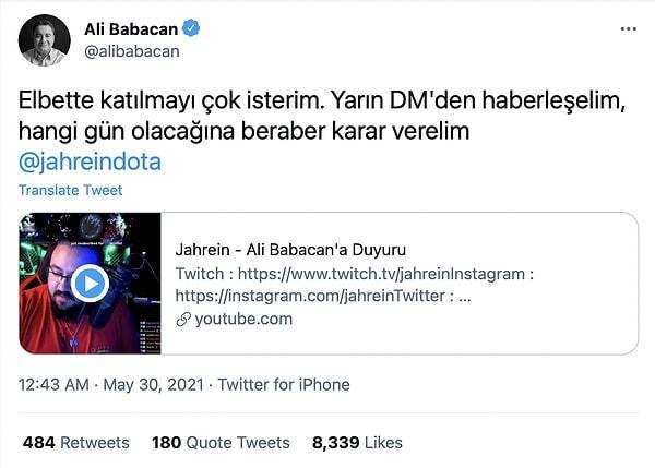 DEVA Partisi Genel Başkanı Ali Babacan’dan da yanıt gecikmemişti. Babacan, bu meydan okumayı yaptığı Twitter paylaşımıyla kabul etmişti.