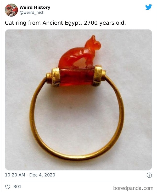 1. Кольцо с котиком 2700 летней давности из Древнего Египта