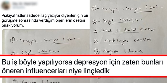 Bir Psikiyatristin İlaç Yazmak Yerine Hastalarına Görüşme Sonrası Verdiği Tartışmalı Öneri Listesi