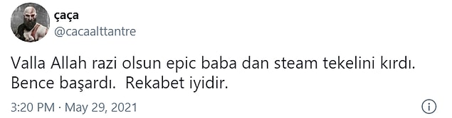 19. Her ne olursa olsun rekabet biz oyuncuların lehine işliyor.