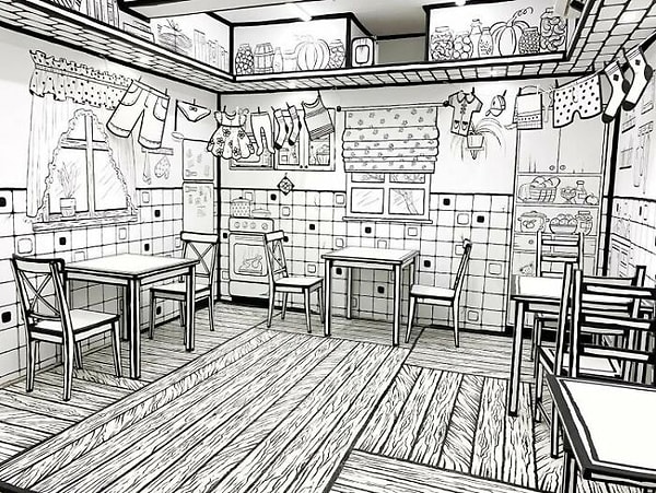 Каждая деталь кофейни продумана до мелочей, чтобы все выглядело так, как будто это место взято из традиционного альбома для рисования, и у вас может даже возникнуть ощущение, будто вы застряли в мультфильме!