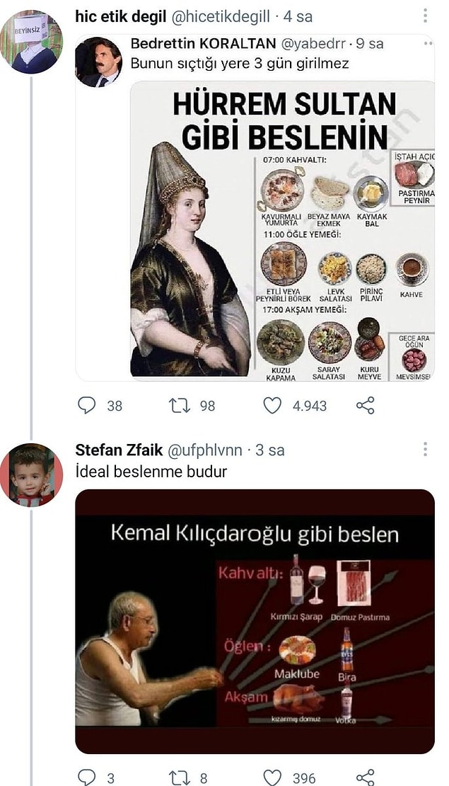 1. İlginç bir menü tercihi.