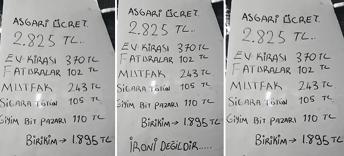 370 TL Ev Kirası, 243 TL Mutfak Masrafı Yaparak Asgari Ücretle Geçinip Bir de Birikim Yapılabileceğini Savundu