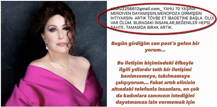 Nükhet Duru Instagram'dan "Menopoza Girmişsin" Diyen Takipçisine Kapak Gibi Bir Cevap Verdi