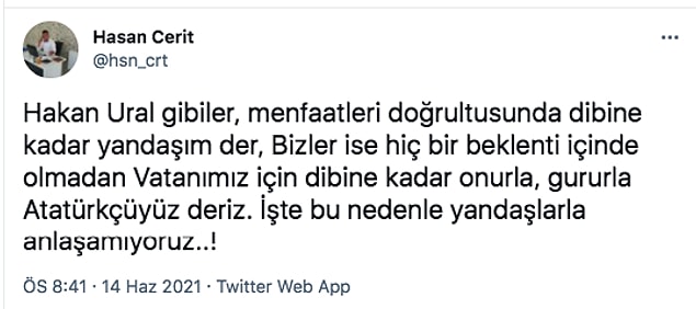 Hakan Ural'a gelen sosyal medya tepkilerinden bazıları şöyle: