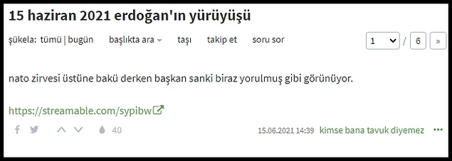 Cumhurbaşkanı Recep Tayyip Erdoğan'ın Bakü'deki o yürüyüş anları ise Ekşi Sözlük'te gündem oldu: 👇