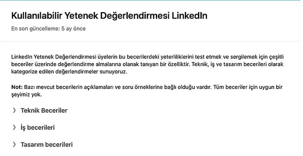 9. 'Kullanılabilir Yetenek Değerlendirmesi' özelliğini kullanmayı deneyebilirsiniz.