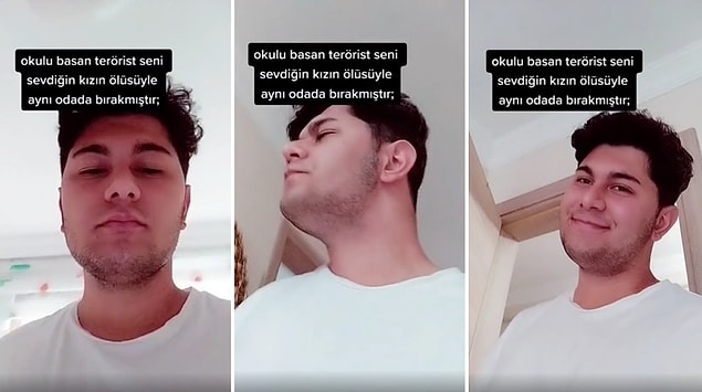 TikTok'ta "ironikaga" isimli kullanıcının paylaştığı video oldukça tepki çekti. O kullanıcı paylaştığı videoda, 'Okulu basan terörist seni sevdiğin kızın ölüsüyle aynı odada bırakmıştır' diyerek tecavüz imasında bulundu.