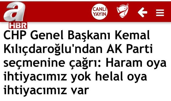 A Haber, CHP liderinin sözlerini 'AKP seçmenine çağrı' başlığıyla paylaştı 👇