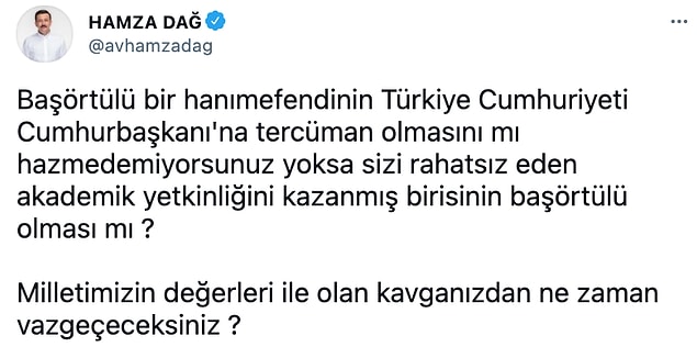 AKP Genel Başkan Yardımcısı Hamza Dağ: 'Hazmedemiyorsunuz'