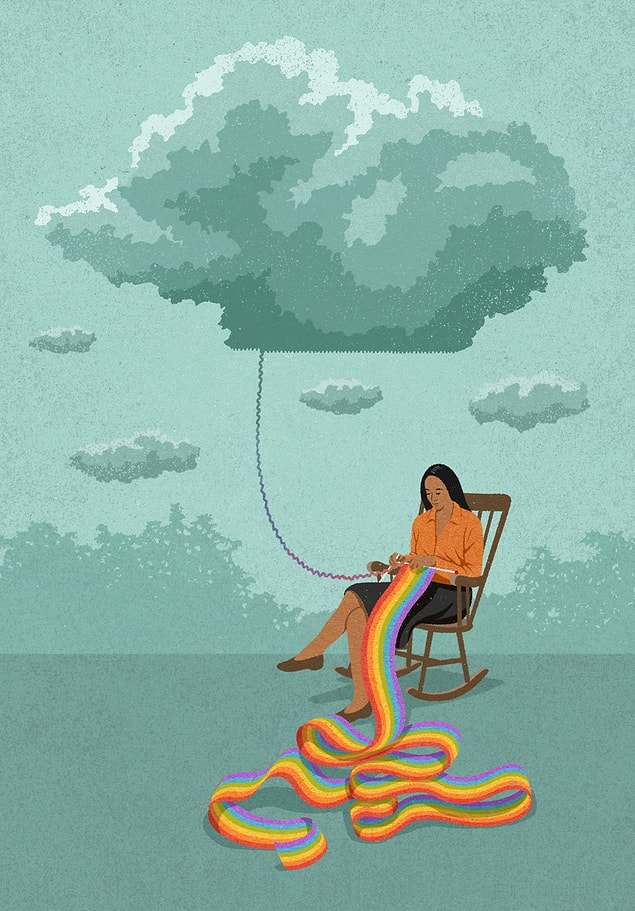 3. İngiliz sanatçı John Holcroft'tan iyimserlik üzerine, hayatın kaçınılmaz şerlerine hayırlar arayarak yaklaşmak üzerine hoş bir çizim 👇
