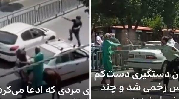 Polis tarafından etkisiz hale getirilen kılıçlı kişinin o görüntüleri İran'da gündem oldu.
