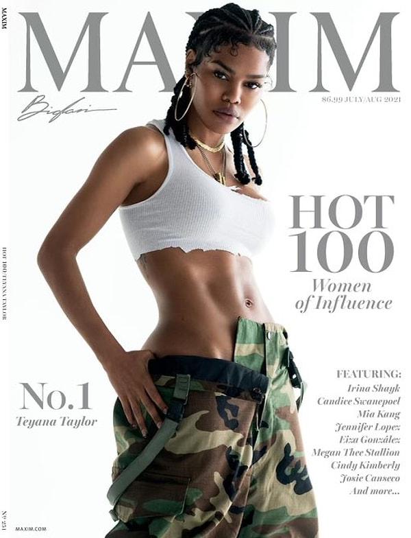 Şarkıcı, model ve dansçı Teyana Taylor, Maxim'in En Seksi Kadınlar listesinde ilk sıraya yerleşerek derginin seçtiği ilk siyahi kadın oldu!