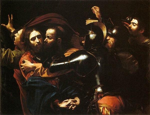 Caravaggio'nun bu tablosunda Judas'ı İsa'yı öperken görürüz. Matta İncili'ne göre İsa yakalanıp çarmıha gerilmeden önce havarileri ile birlikte Romalı askerler tarafından sıkıştırılsa da tanınmaz.