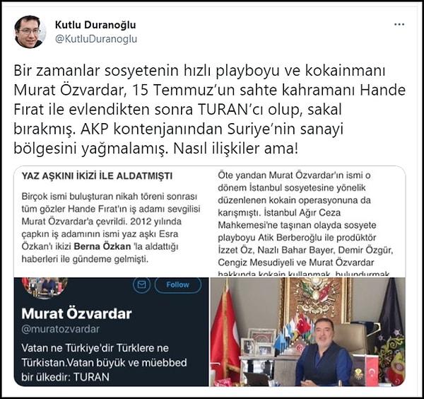 Akinan'ın bahsettiği ismin Hürriyet Ankara Temsilcisi Hande Fırat'ın eşi Murat Özvardar olduğu şeklinde yorumlar yapıldı. 👇