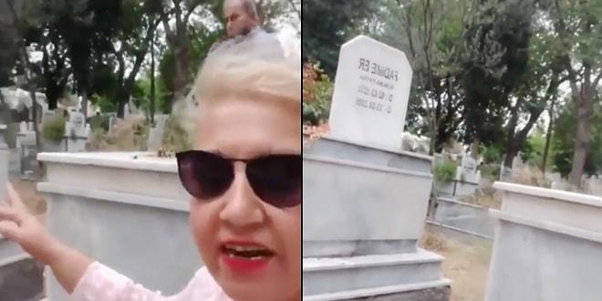 Eşinin Eski Eşinin Mezarını Ziyaret Edip Videoya Alan Kadın Viral Oldu