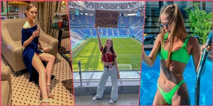 EURO 2020'de ''Koca Arıyorum'' Pankartıyla Maç Maç Gezen Rus Kadın