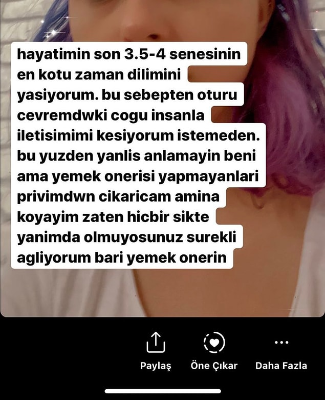 8. Acil yemek önerin.