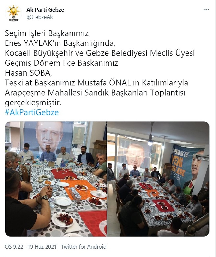 Akp Ilce Teskilatindan Tepki Ceken Paylasim Turk Bayragini Yemek Masasina Serdiler Onedio Com