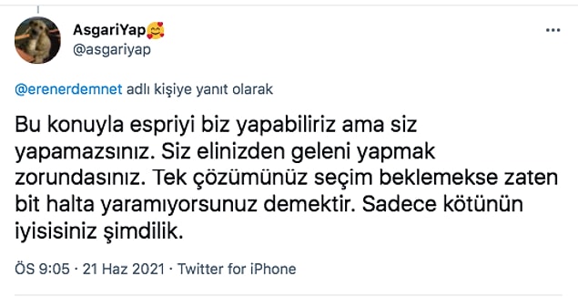 Erdem'e gelen tepkilerin bir kısmı da şöyle