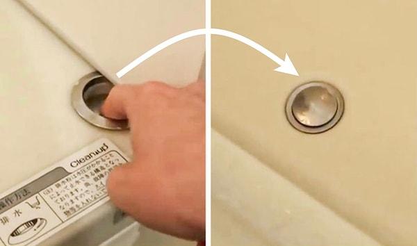 3. Banyo drenajını kontrol eden bir düğme bulunur.