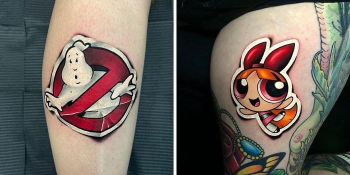 Художник делает 3D татуировки, которые выглядят как стикеры, которые так и хочется отклеить