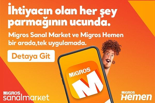 Migros Sanal Market ve Migros Hemen bir arada, tek uygulamada!
