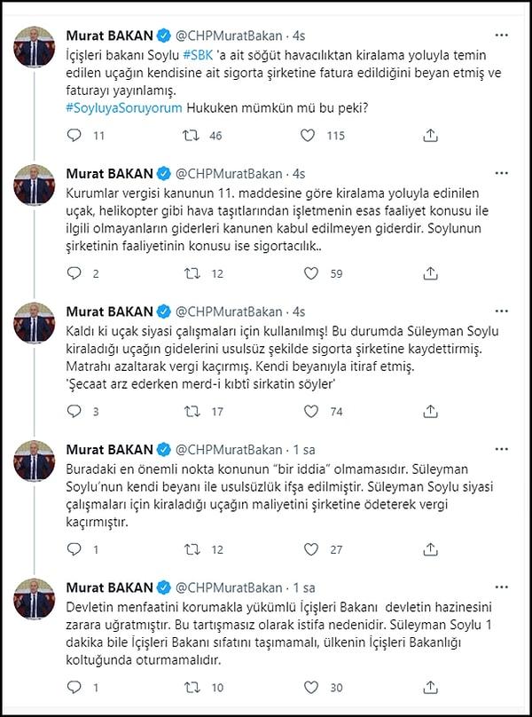 Sosyal medya hesabından açıklama yapan Murat Bakan, şu ifadeleri kullandı 👇