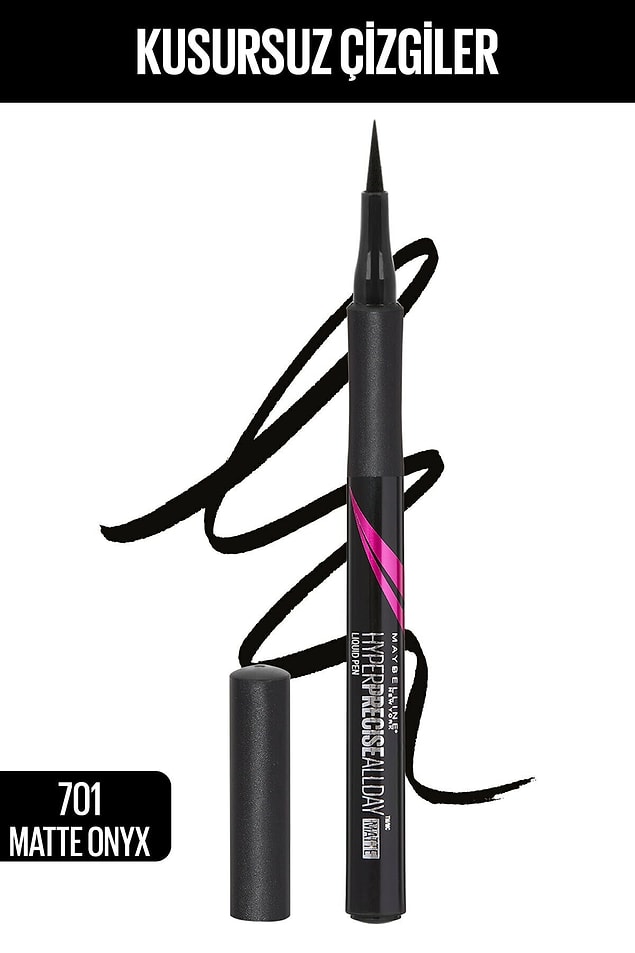5. Maybelline New York hyper precise tüm gün kalan mat siyah eyeliner burada!