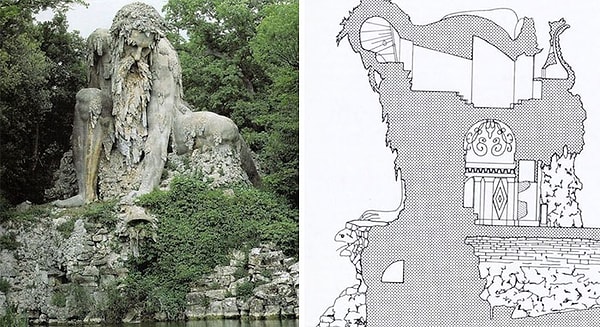 7. Гигантская скульптура «Колосс» XVI века во Флоренции, Италия, имеет целые комнаты, спрятанные внутри