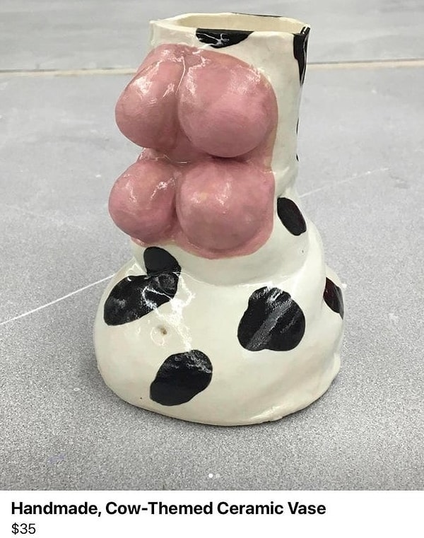 15. Ваза ручной работы, вдохновленная коровой