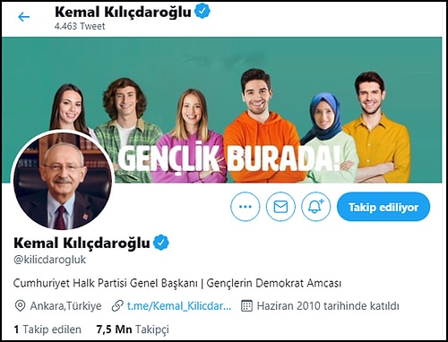 Kılıçdaroğlu, Twitter Bio'sunu Güncelledi: 'Gençlerin Demokrat Amcası'