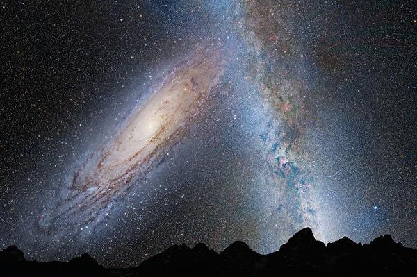 10. Andromeda galaksisi Samanyolu’na saniyede 140 km hızla yaklaşmaktadır ve 4,5 milyar sonra çarpışması beklenmektedir.
