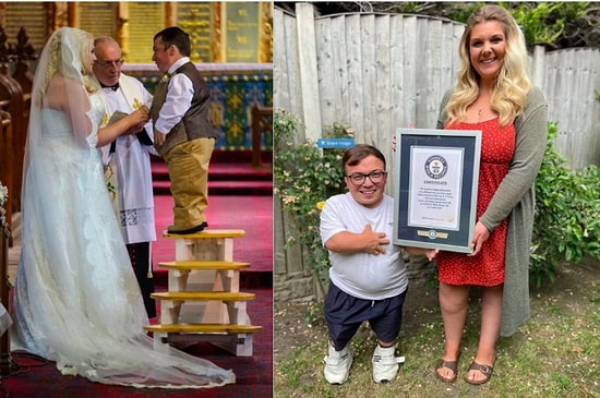 Учительница ростом 162 см и ее муж ростом 109 см попали в Книгу рекордов Гиннеса как пара с самой большой разницей в росте