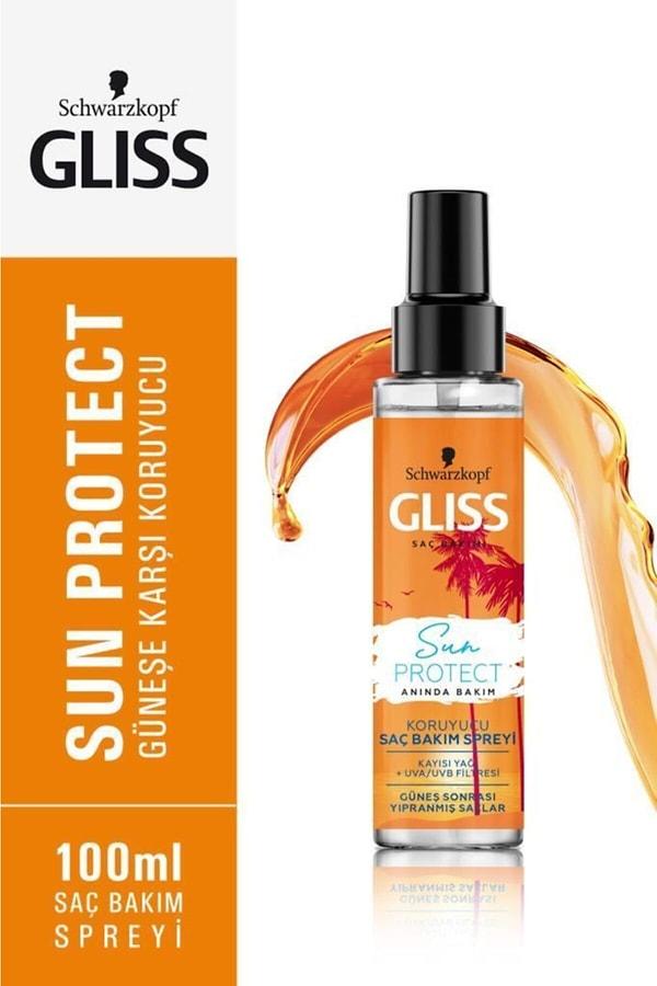 8. Schwarzkopf Gliss'in güneşe karşı koruyucu saç spreyi de çok beğenilen ürünlerden biri.