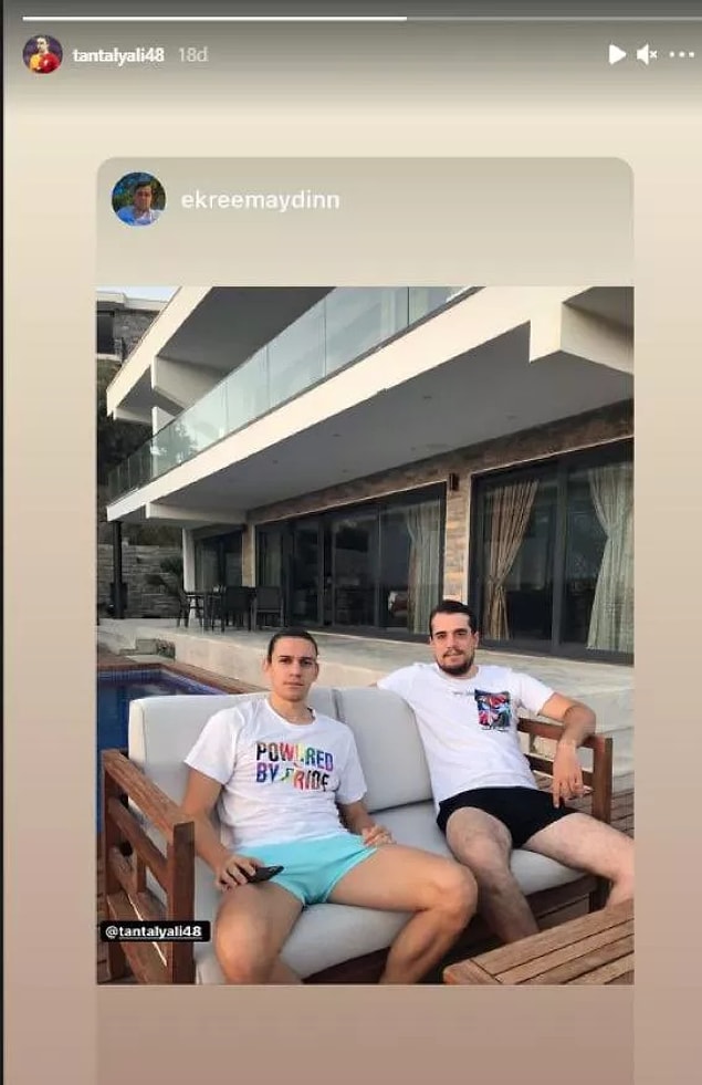 Taylan Antalyalı, "Powered by pride" yazılı tişörtü ile çekildiği fotoğrafı Instagram'dan paylaşmıştı.