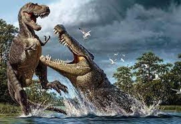 2. Sarcosuchus İmperator. Sadece çenesi bir insan boyutunda. Bu 14 metrelik canavar timsahın menüsünde ne var dersiniz? Dinazorlar…
