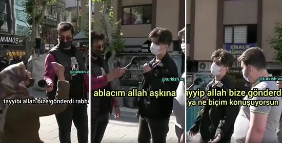 'Tayyip'i Allah Bize Gönderdi' Diyen Kadına Gençten Cevap: 'Ya Ne Biçim Konuşuyorsun?'