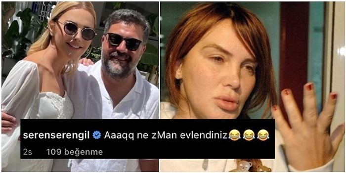 Ece Erken'in Evlilik Fotoğrafına Seren Serengil'in Yanlışlıkla Yazdığı Yorum Kahkaha Attırdı