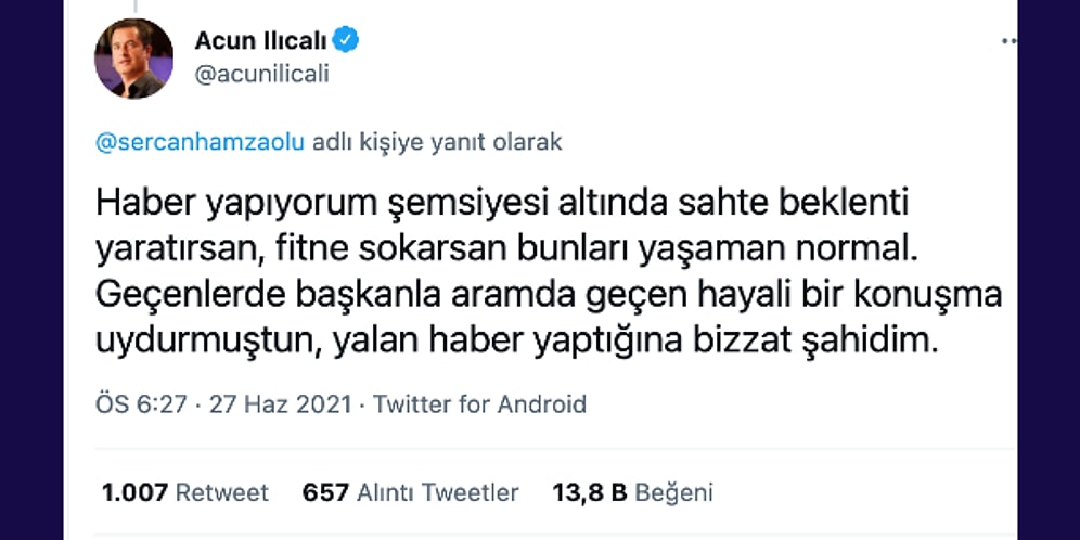 Acun Ilıcalı, Muhabir Sercan Hamzaoğlu'nun Yalan Haber Yaptığını İddia Ederek Açtı Ağzını Yumdu Gözünü