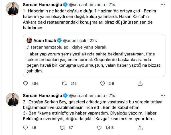 Bunun üzerine Hamzaoğlu, Ilıcalı'nın paylaşımını alıntılayarak şu yanıtı verdi: 👇