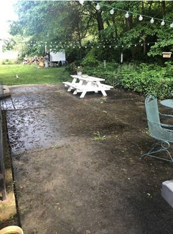 4. Задний двор до и после двухдневной мойки: