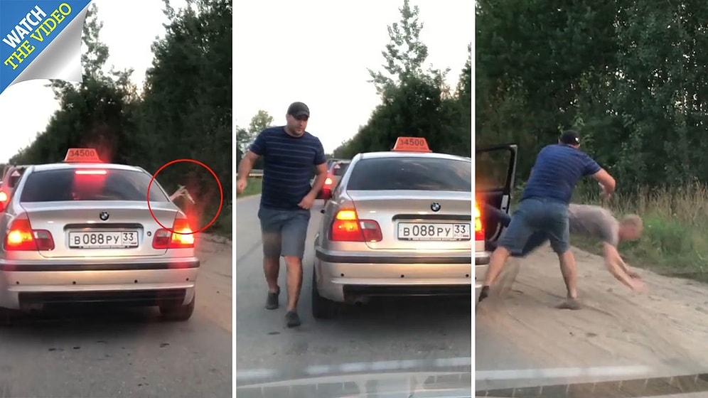 İçki Şişesini Yola Attığı İçin Alkollü Müşterisini Yaka Paça Dışarı Atan Taksi Şoförü