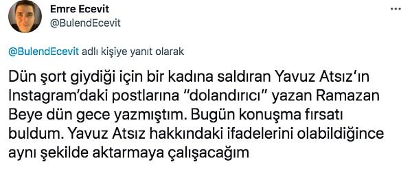 Twitter'dan "@BulendEcevit" isimli kullanıcı da bu kişiyle iletişime geçerek Atsız'ın yurt dışına götürme vaadiyle insanları dolandırdığını öğrenmiş. Tabii bunlar sadece iddia...