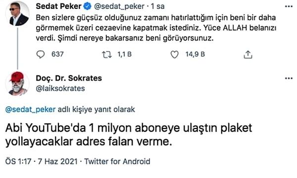 3. Sedat Peker'in Tweetlerine Yarınlar Yokmuşçasına Yorum Yaparak Kahkaha Attıranlardan Seçmeler