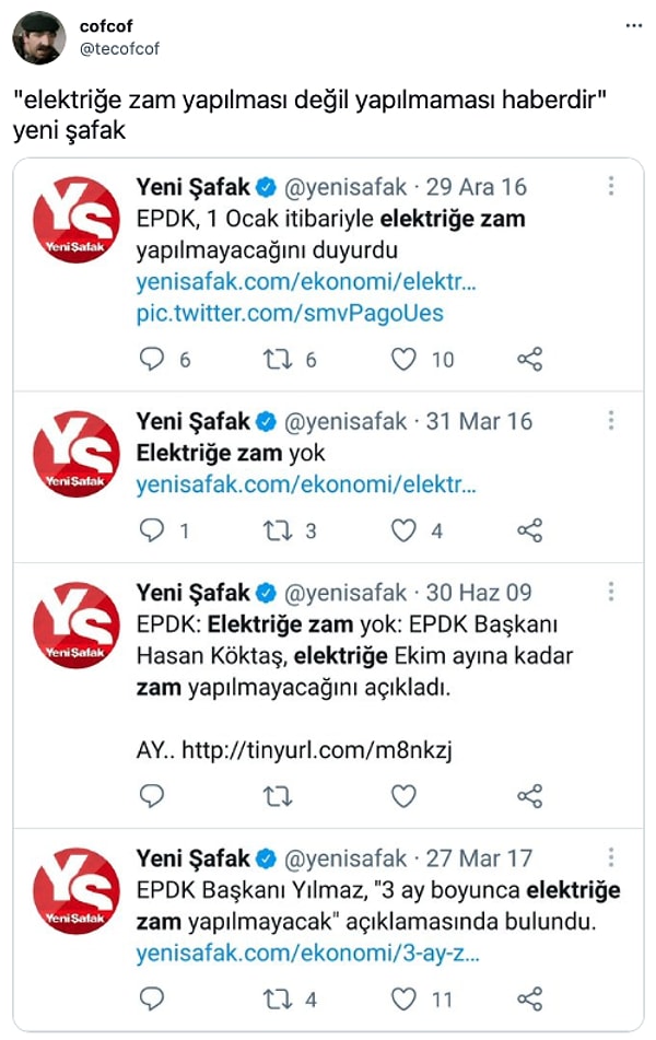 6. Zam değil zaten güncelleme.