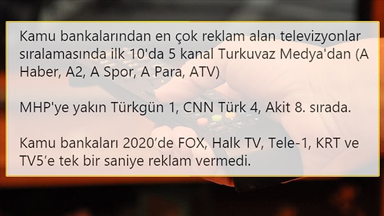 Kamu Bankaları, İktidar Destekçisi Kanalları Reklama Boğmuş; Aslan Payı ise MHP'nin...
