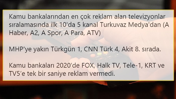 Kamu Bankaları, İktidar Destekçisi Kanalları Reklama Boğmuş; Aslan Payı ise MHP'nin...