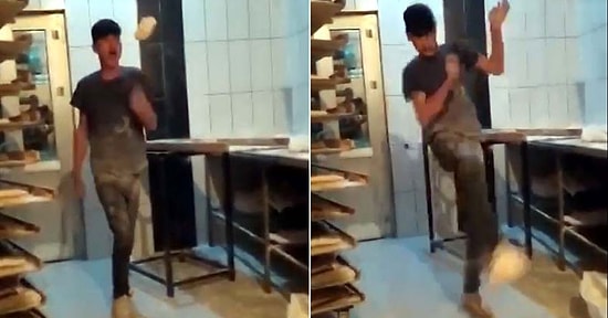 Süt Kazanında Süt Banyosunun Ardından Bir Skandal da Van'dan Geldi! Fırında Hamurla Top Oynadılar