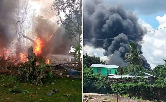 Filipinler'de 96 Kişiyi Taşıyan Askeri Uçak İniş Sırasında Düştü